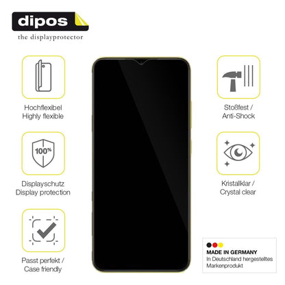 2x Screen Protector for Xiaomi POCO M4 5G Protective Film covers 100% dipos Flex