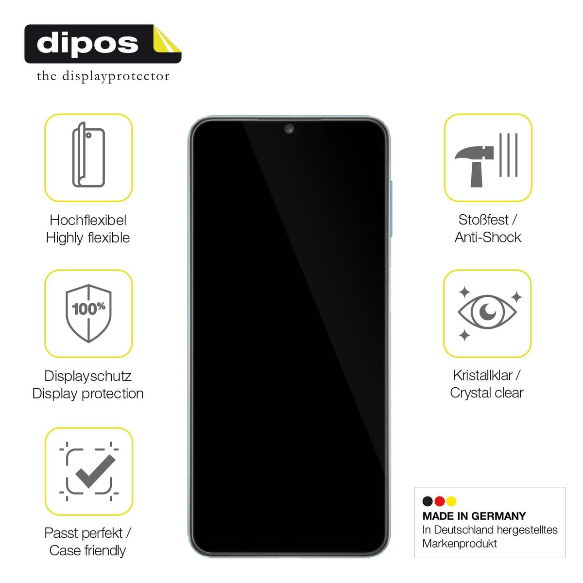 Full Cover Screen Protector for Samsung Galaxy M32 5G – Covers Curved Edges | dipos