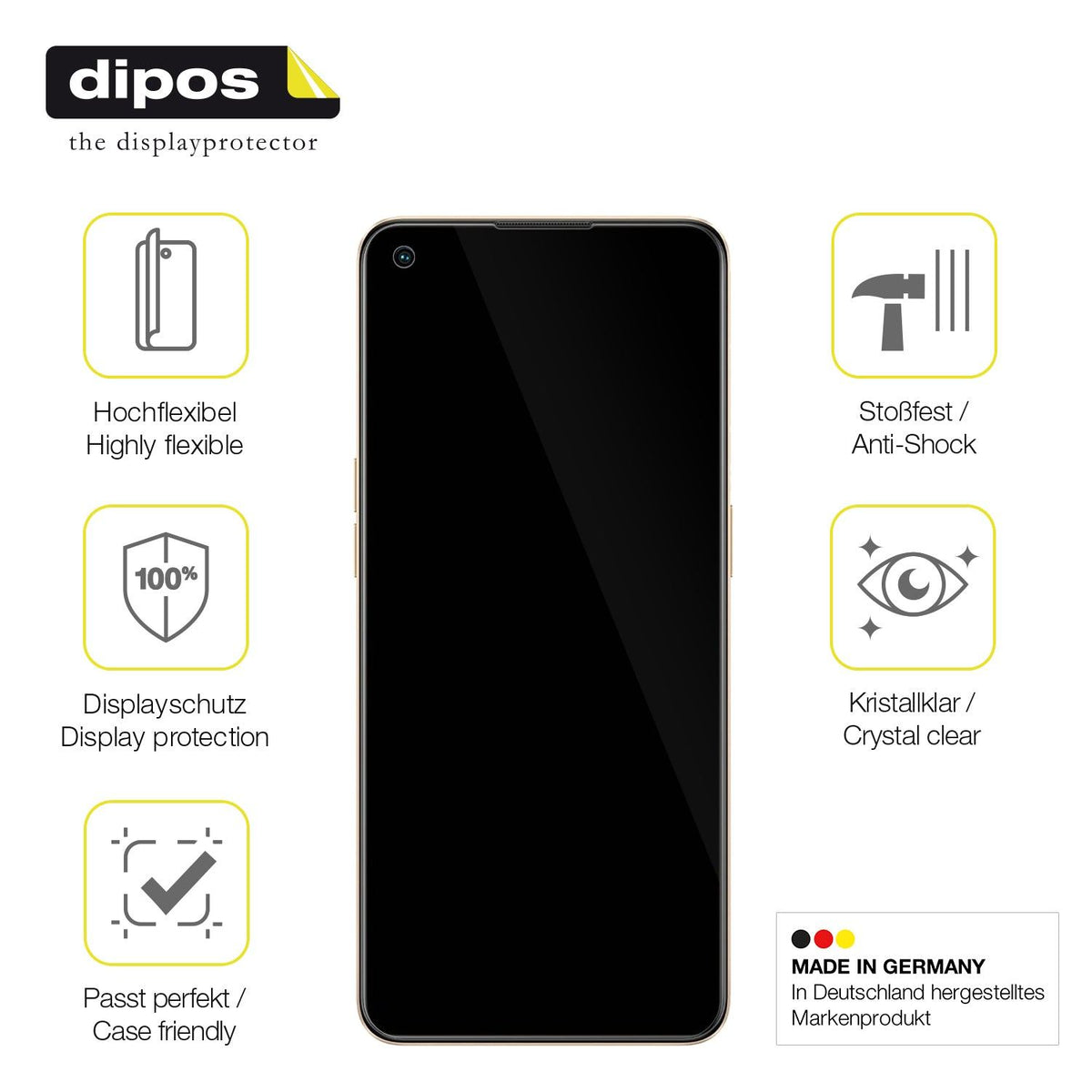 2x Screen Protector for Oppo F21 Pro Protective Film covers 100% dipos Flex