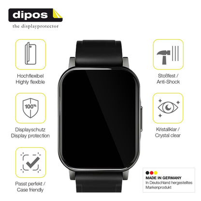 2x Screen Protector for Haylou LS02 watch Protective Film covers 100% dipos Flex