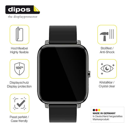 3x Full Cover Screen Protector for Popglory Smartwatch – Covers Curved Edges | dipos