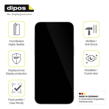 2x Screen Protector for Apple iPhone 16 Plus Protective Film covers 100% dipos