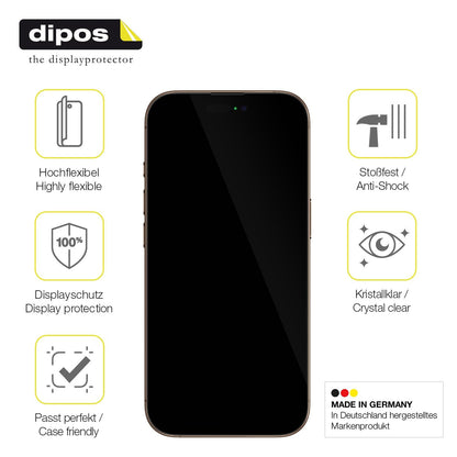 2x Screen Protector for Apple iPhone 16 Pro Protective Film covers 100% dipos