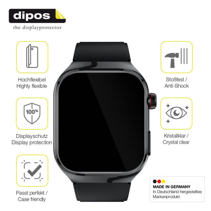 2x Screen Protector for TK 16 Smartwatch 2.04 Zoll Protective Film covers 100%