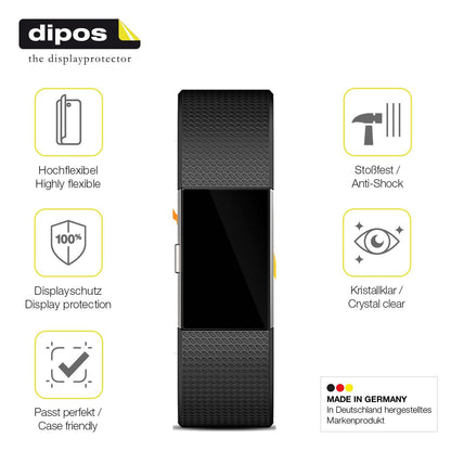 2x Screen Protector for Fitbit Charge 2 Protective Film covers 100% dipos Flex
