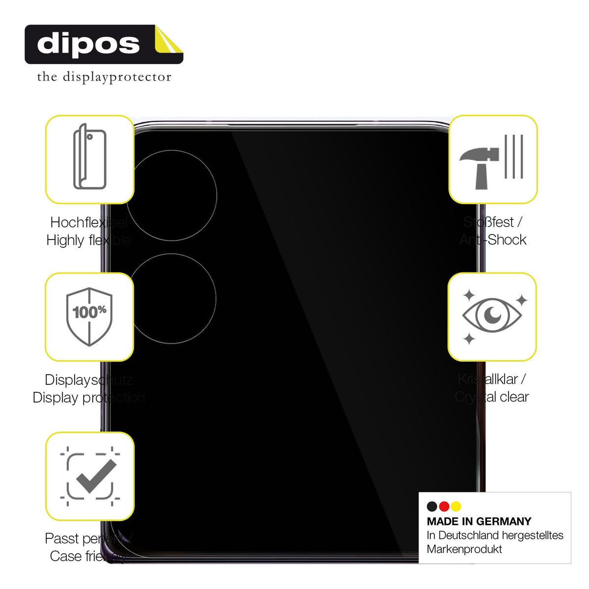 2x Screen Protector for Xiaomi Mi Mix Flip (Frontdisplay) Protective Film