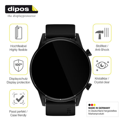 2x Screen Protector for Tecno Watch Pro 2 Protective Film covers 100% dipos Flex