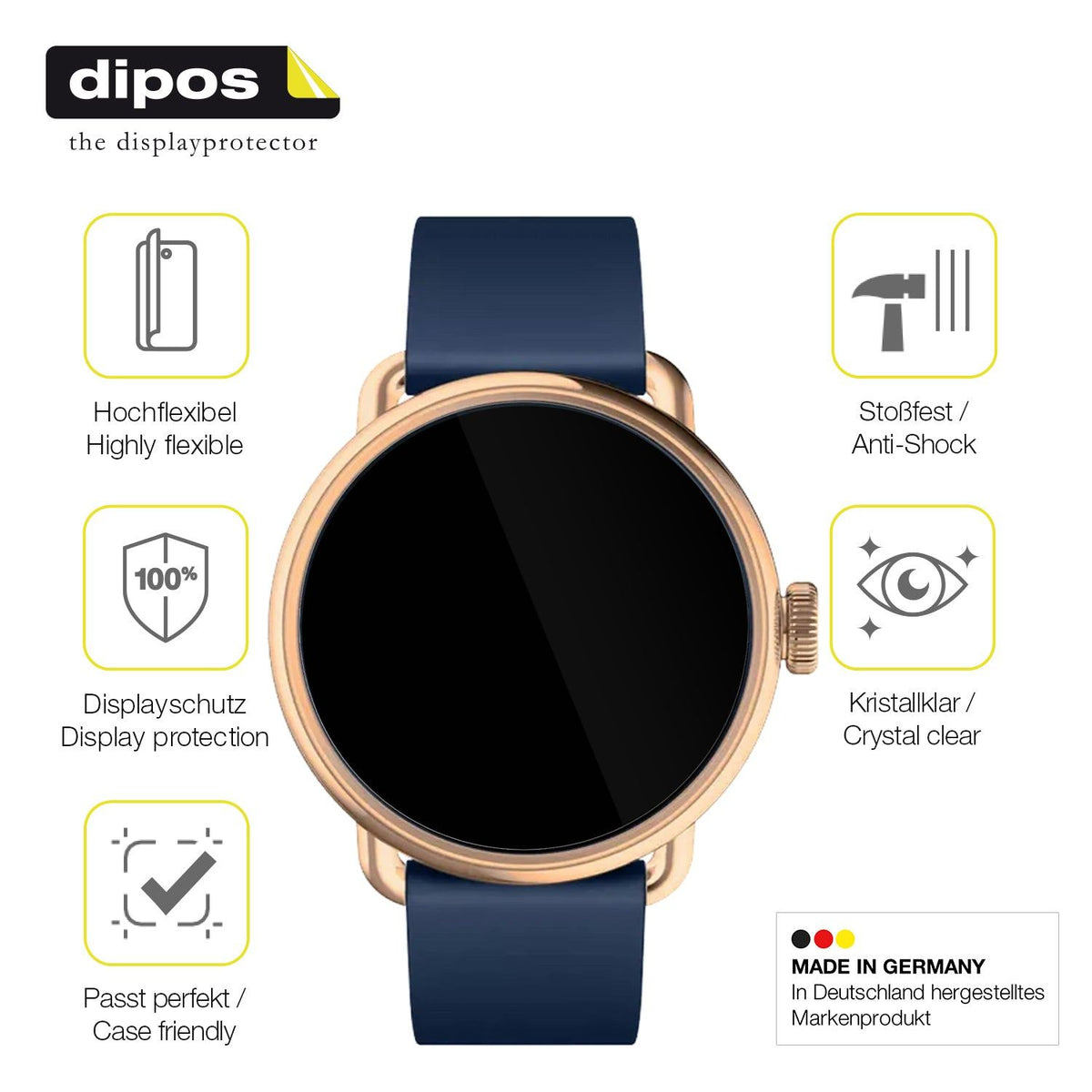 2x Screen Protector for Withings Scanwatch 2 42mm Protective Film covers 100%