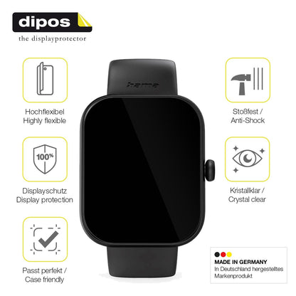 2x Screen Protector for Hama Fit Watch 5000 Protective Film covers 100% dipos