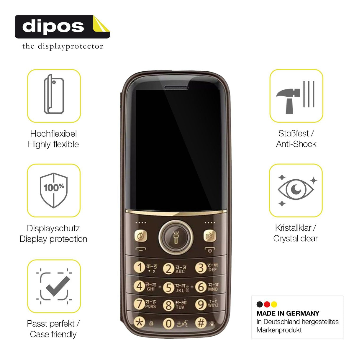 2x Screen Protector for Cellecor R3 Protective Film covers 100% dipos Flex