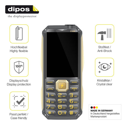 2x Screen Protector for Cellecor C1000 Protective Film covers 100% dipos Flex