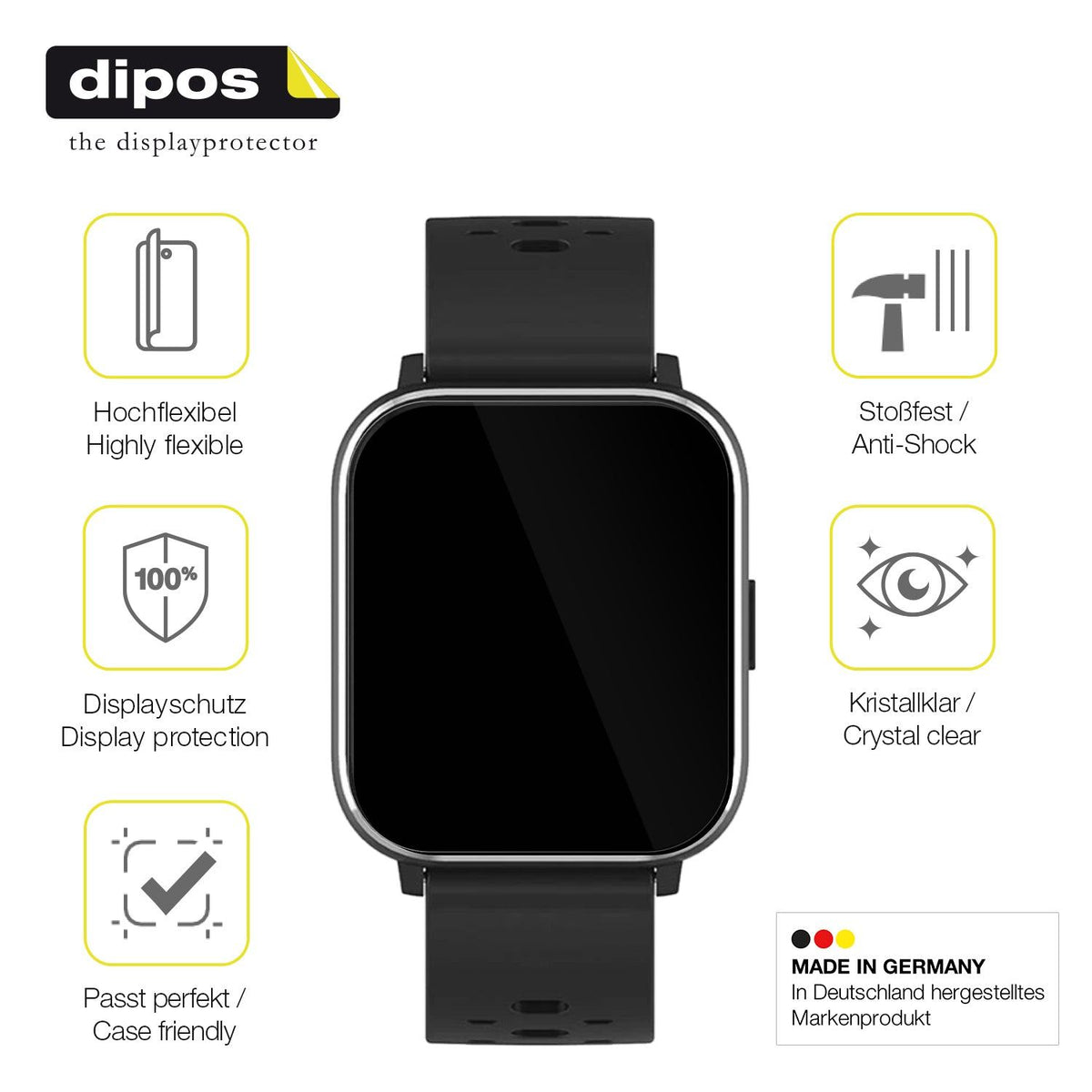 2x Screen Protector for Denver SW-165 Protective Film covers 100% dipos Flex