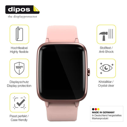 2x Screen Protector for Hama 5910 Smartwatch Protective Film covers 100% dipos