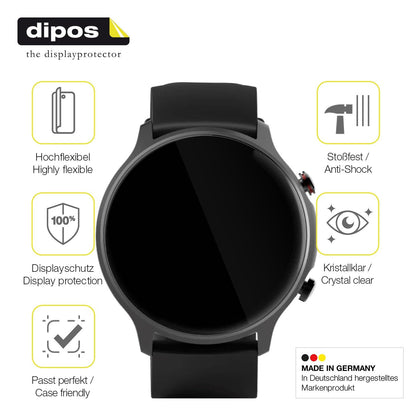 2x Screen Protector for Hama 6910 Smartwatch Protective Film covers 100% dipos
