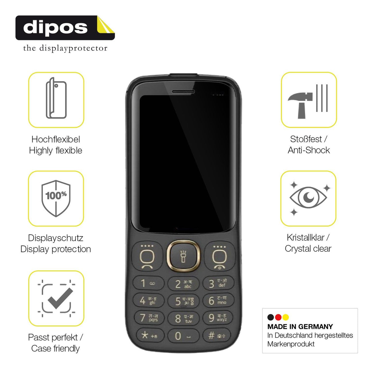 2x Screen Protector for Cellecor A40i Protective Film covers 100% dipos Flex