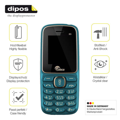 2x Screen Protector for Cellecor E5 Protective Film covers 100% dipos Flex