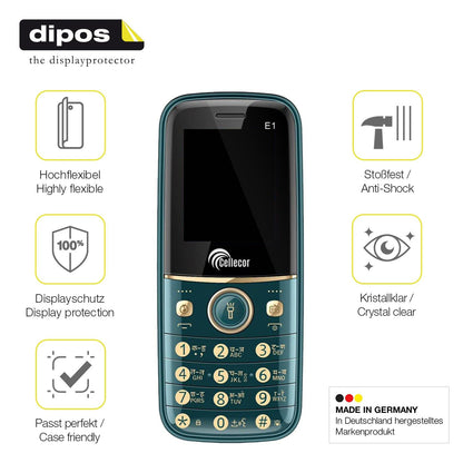 2x Screen Protector for Cellecor E1 Protective Film covers 100% dipos Flex