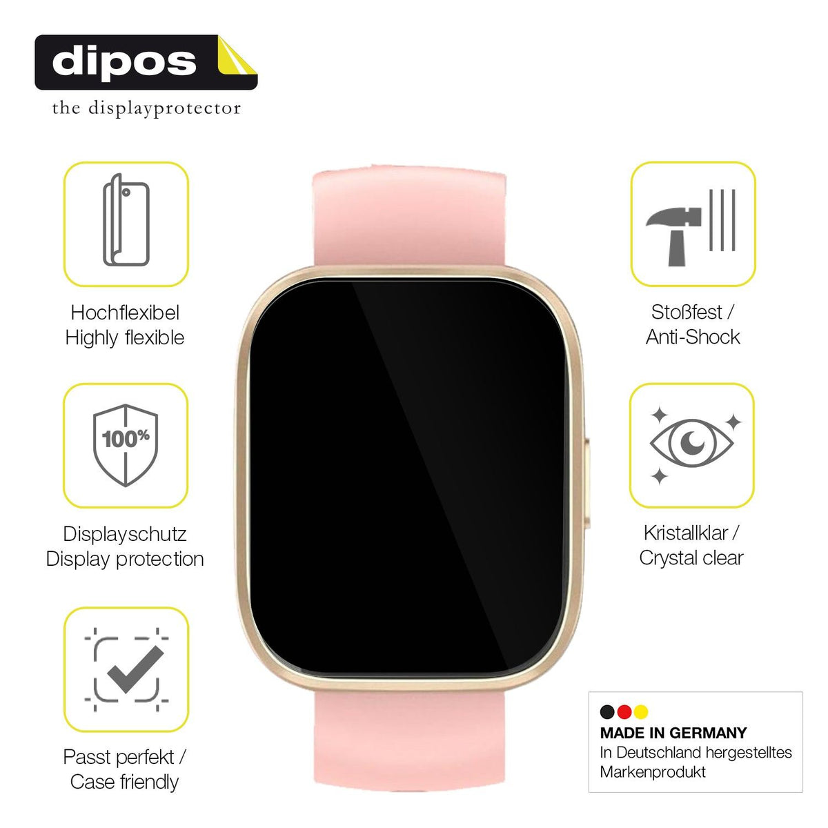 2x Screen Protector for VKROBAG P114 Protective Film covers 100% dipos Flex