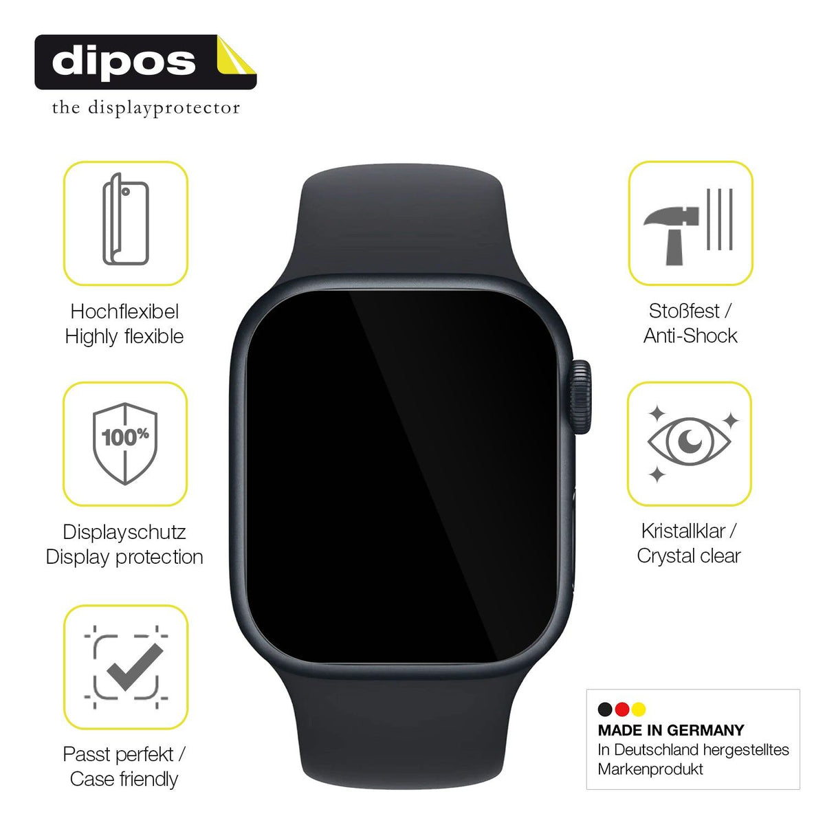 2x Screen Protector for Apple Watch Series 8 45mm Protective Film covers 100%