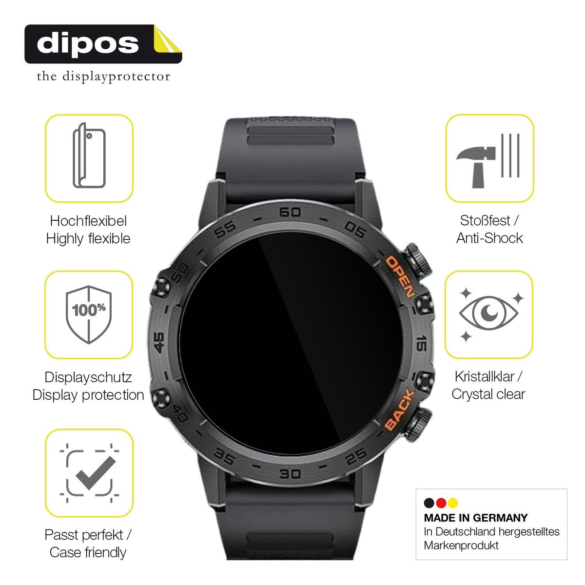 2x Screen Protector for Darmowade Smartwatch 1.39 Zoll Protective Film covers