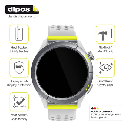 2x Screen Protector for Amazfit Cheetah round Protective Film covers 100% dipos