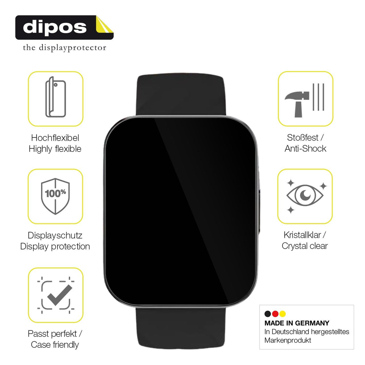 2x Screen Protector for Dakofied D1 Protective Film covers 100% dipos Flex