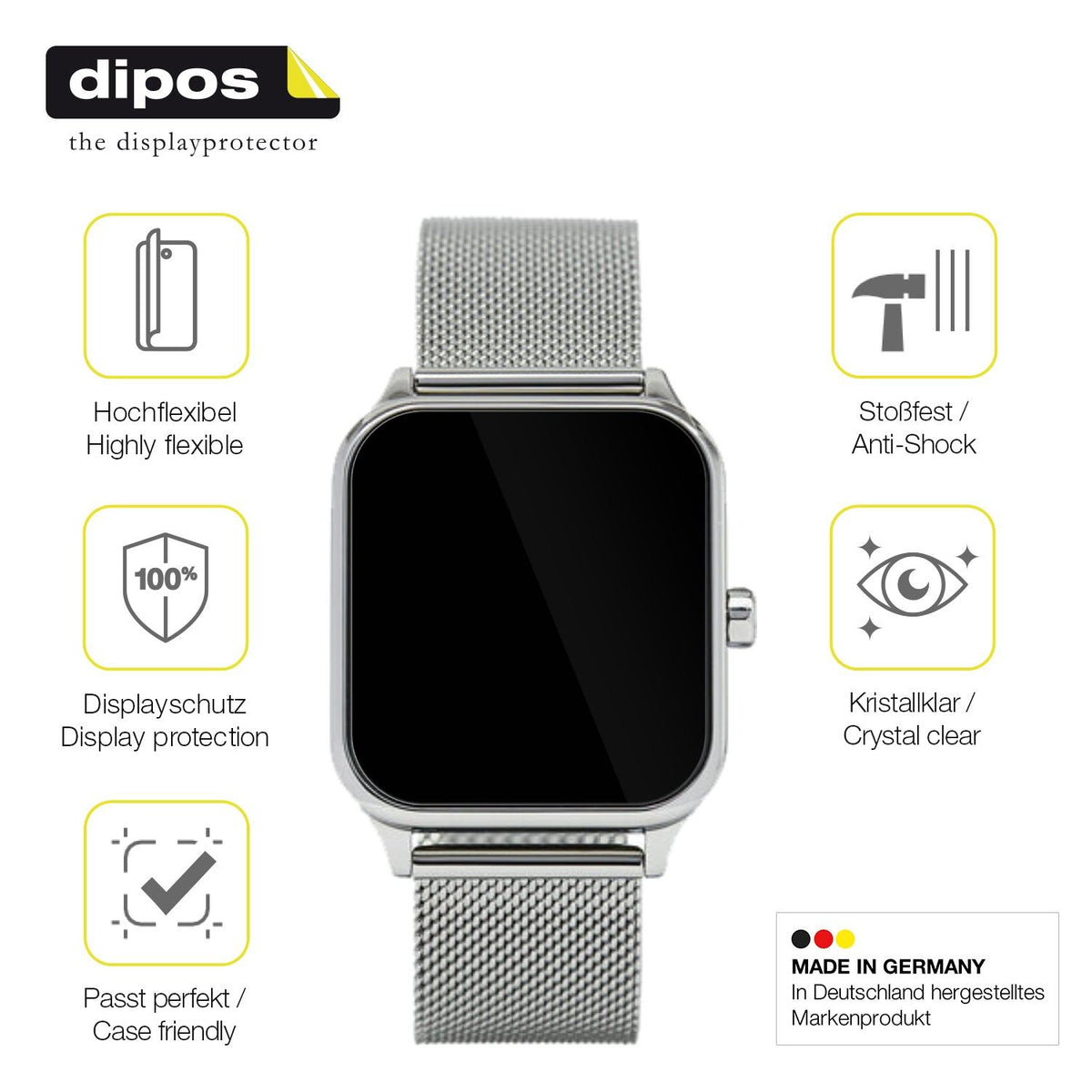 2x Screen Protector for Casio MTP-M305M Protective Film covers 100% dipos Flex