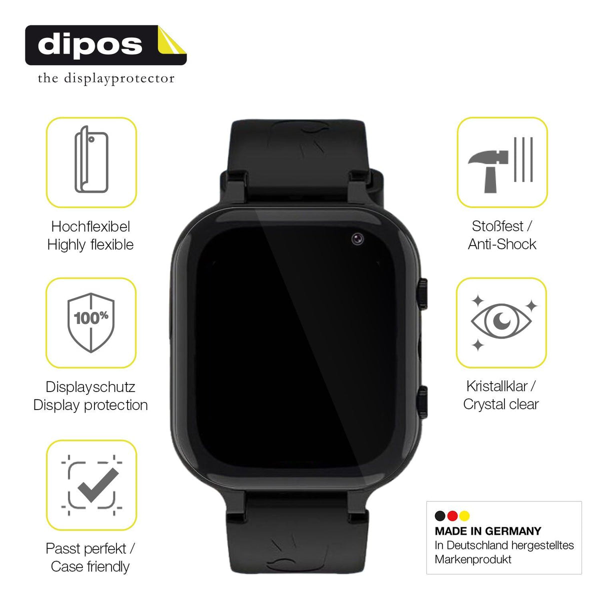 2x Screen Protector for Ruopoem Smartwatch Kinder Protective Film covers 100%
