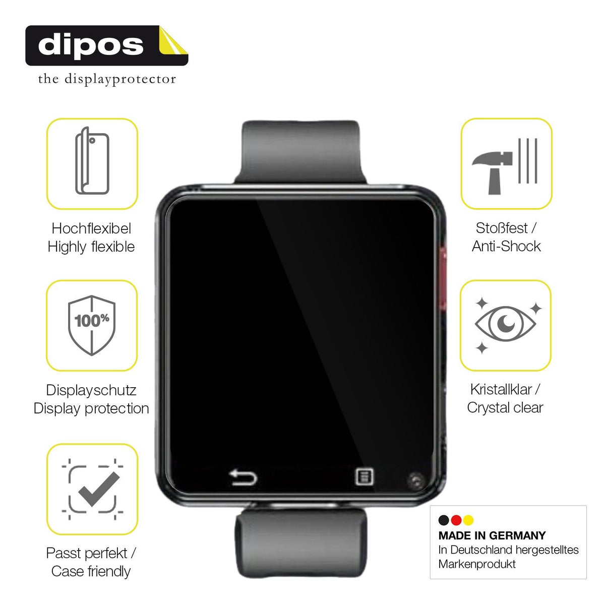 2x Screen Protector for AIEK 4G Smartwatch 2.64 Zoll Protective Film covers