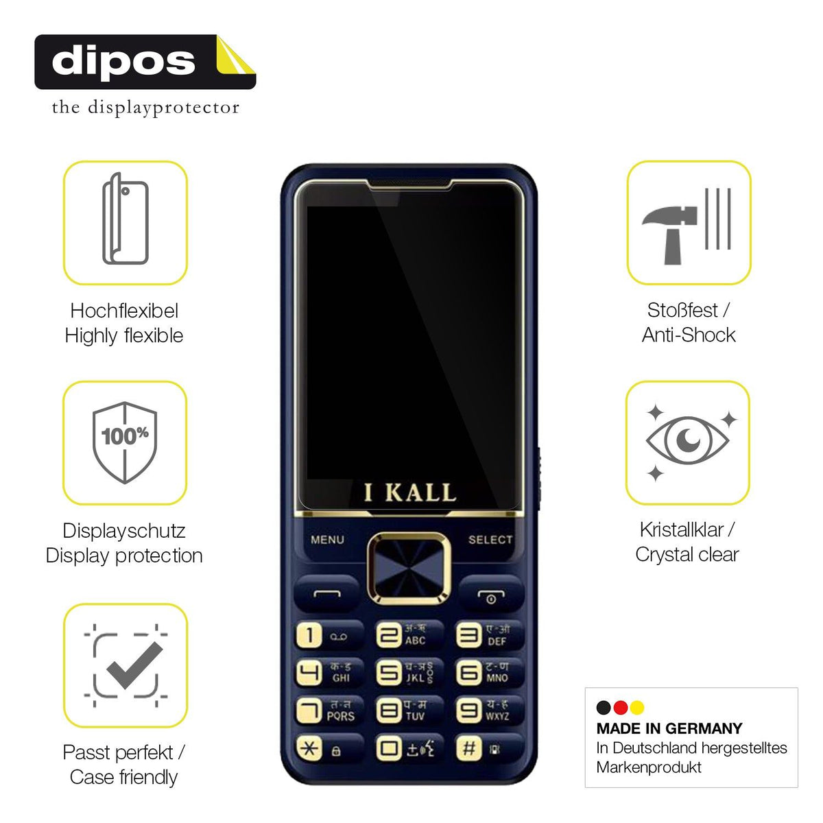 2x Screen Protector for I Kall K20 Pro Protective Film covers 100% dipos Flex