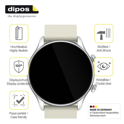 2x Screen Protector for vamout S54 1.39 Zoll Protective Film covers 100% dipos