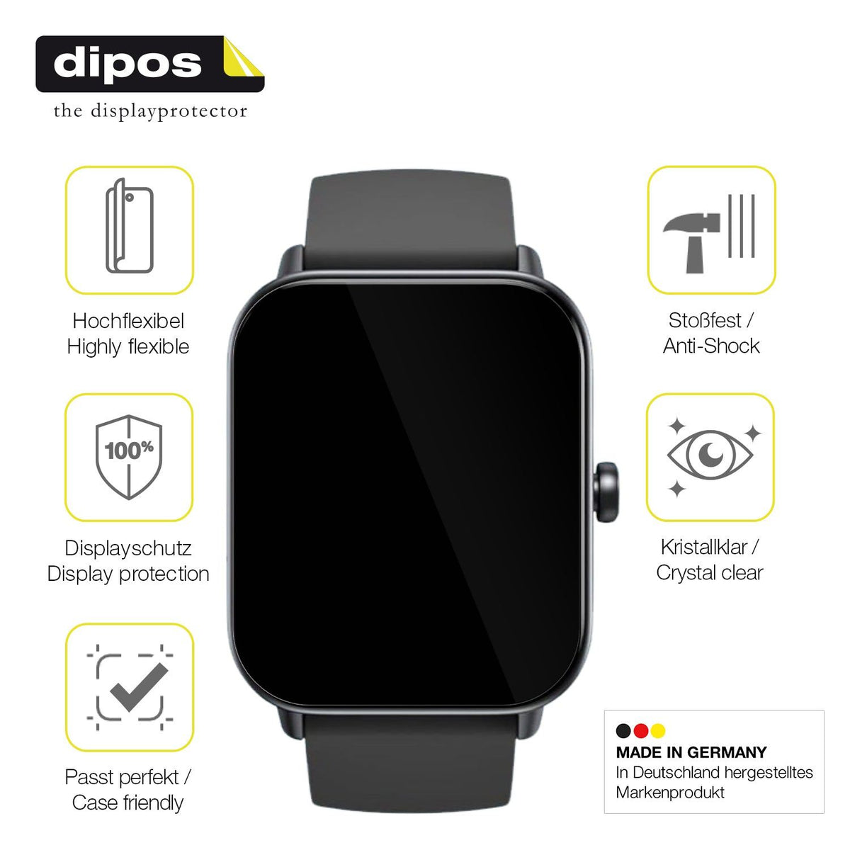 2x Screen Protector for Kalinco A8 Protective Film covers 100% dipos Flex