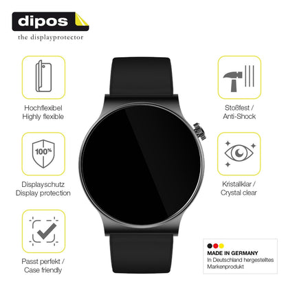 2x Screen Protector for OOQE Watch CS PRO Protective Film covers 100% dipos Flex