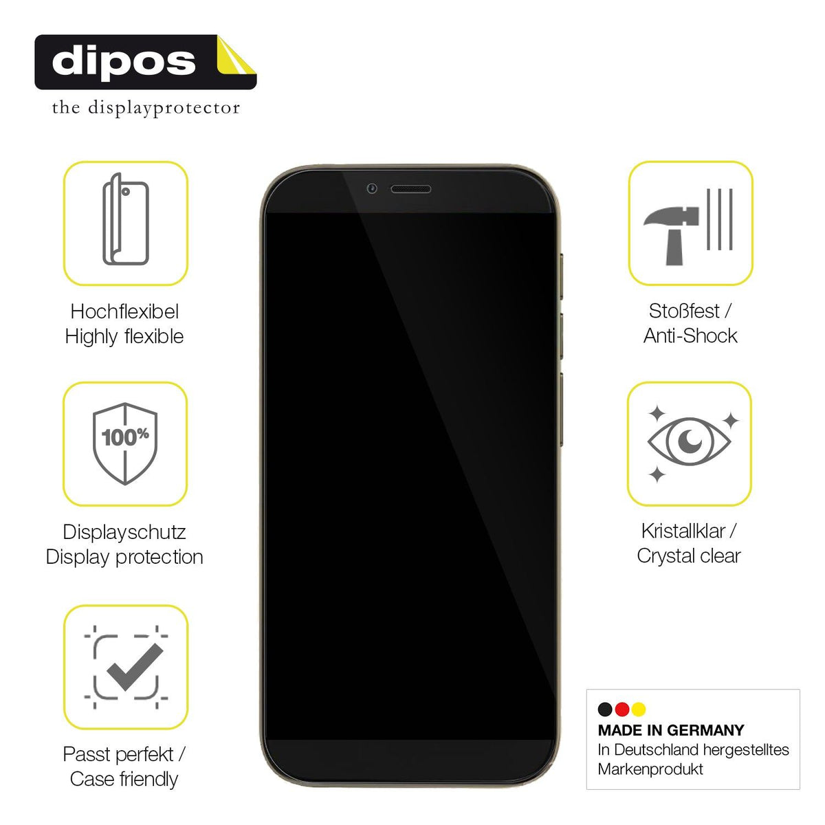 2x Screen Protector for I Kall K575 Protective Film covers 100% dipos Flex