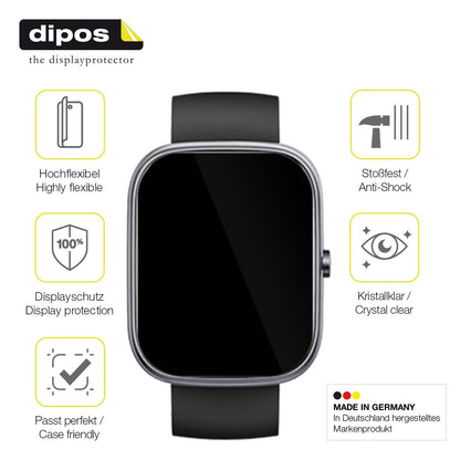 2x Screen Protector for QCOQ T60 1.91 Zoll Protective Film covers 100% dipos