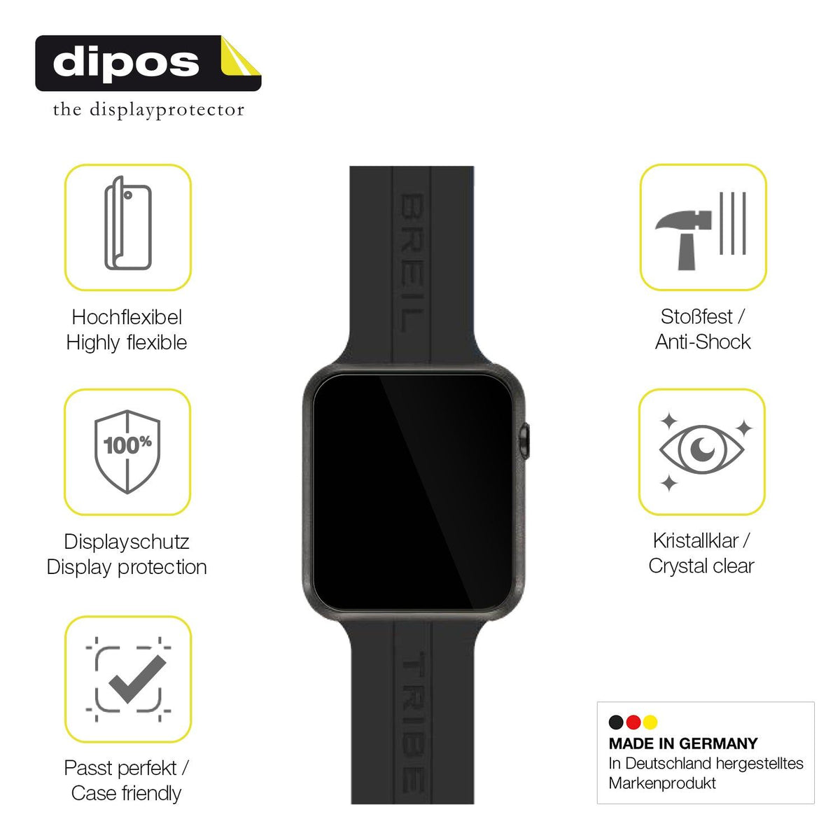 2x Screen Protector for Beil SBT-X Protective Film covers 100% dipos Flex