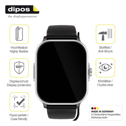 2x Screen Protector for YYKY Smartwatch 1.72 Zoll Protective Film covers 100%
