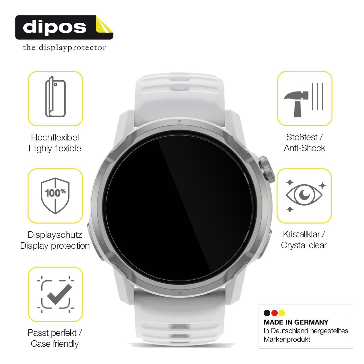 2x Screen Protector for Coros Apex 4 42mm Protective Film covers 100% dipos Flex