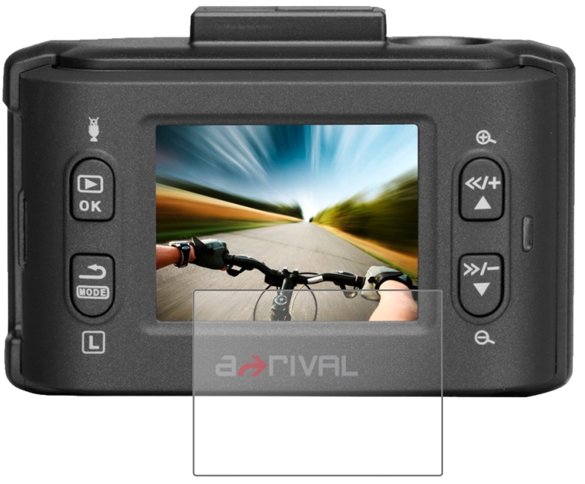 a-rivalaQtion Cam AQN6 mit aufgebrachter dipos Panzerfolie, die lästige Fingerabdrücke minimiert