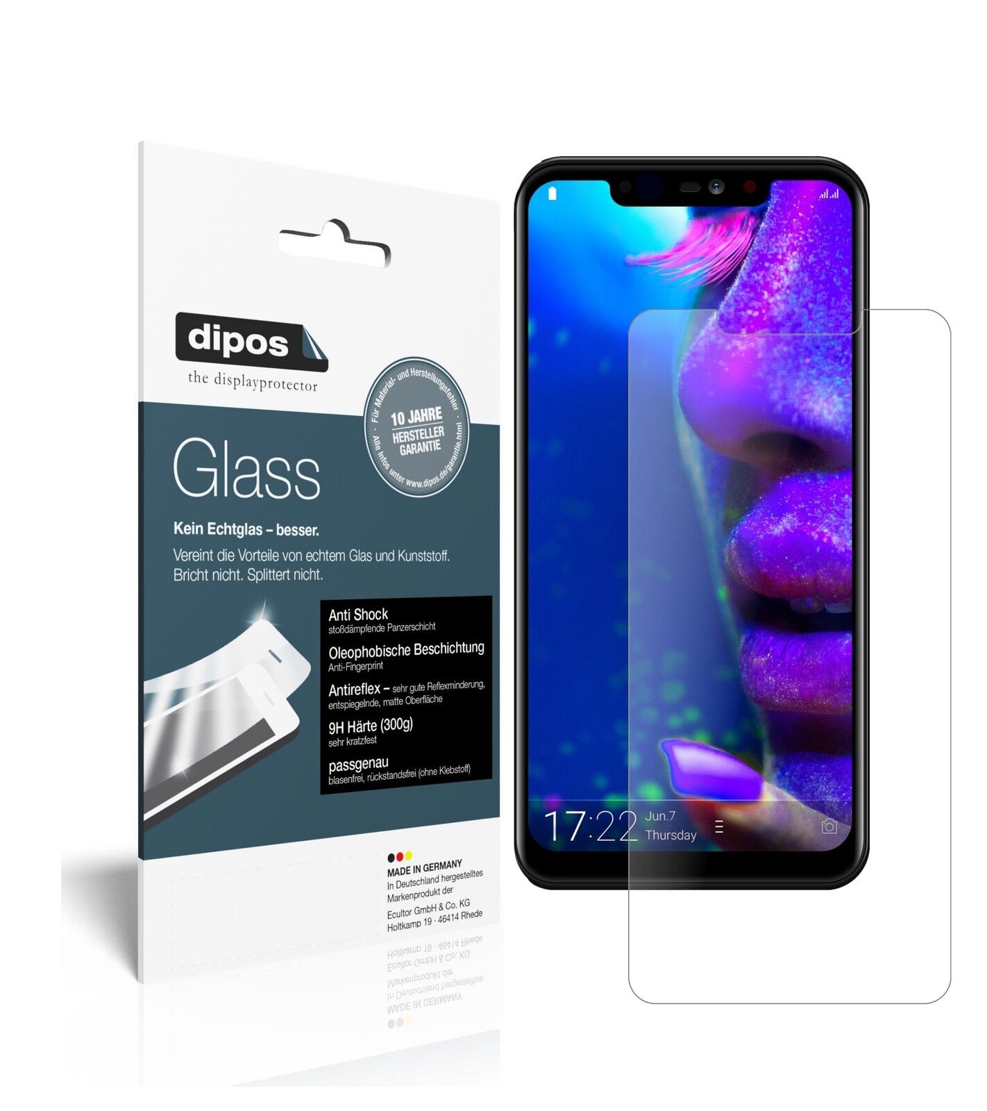 AllviewSoul X5 Pro mit aufgebrachter dipos Panzerfolie, die lästige Fingerabdrücke minimiert