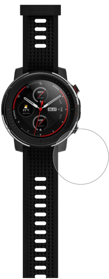 AmazfitSmart Sport Watch 3 mit aufgebrachter dipos Panzerfolie, die lästige Fingerabdrücke minimiert