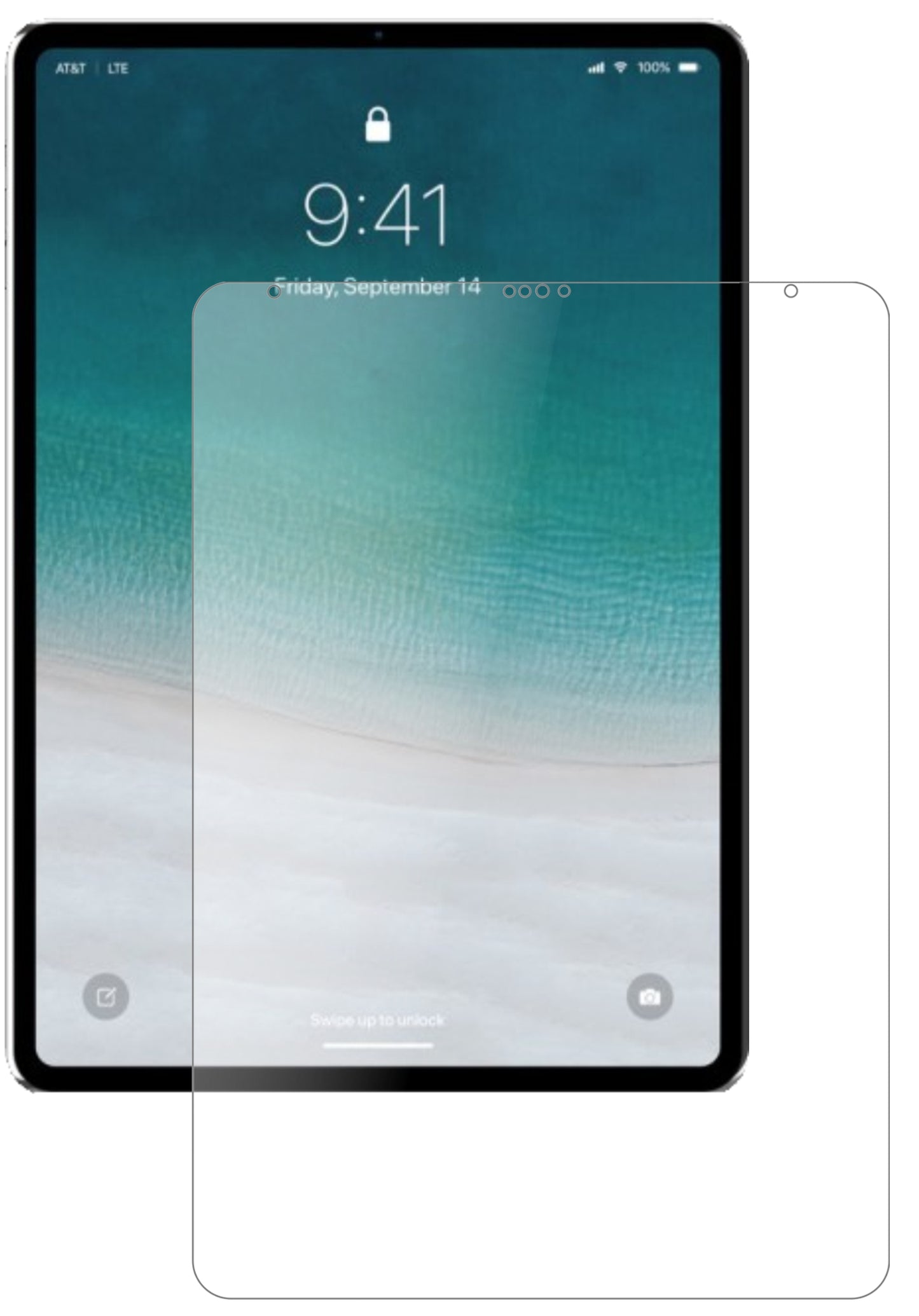 AppleiPad Pro 12.9 Zoll (2020) mit aufgebrachter dipos Panzerfolie, die lästige Fingerabdrücke minimiert