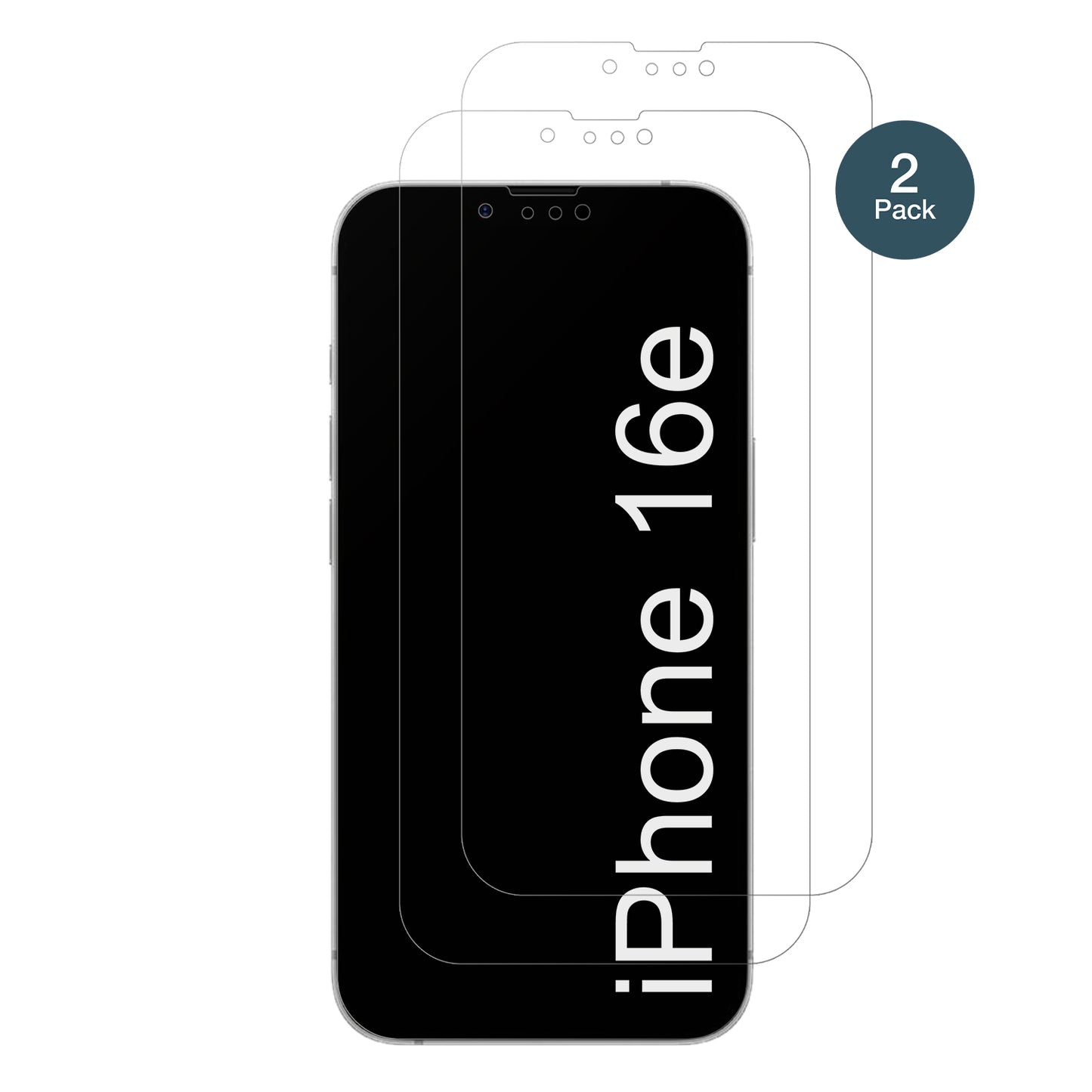 AppleiPhone 16e mit aufgebrachter dipos Panzerfolie, die lästige Fingerabdrücke minimiert