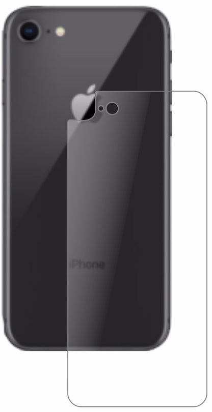 AppleiPhone 8 Rückseite mit aufgebrachter dipos Panzerfolie, die lästige Fingerabdrücke minimiert