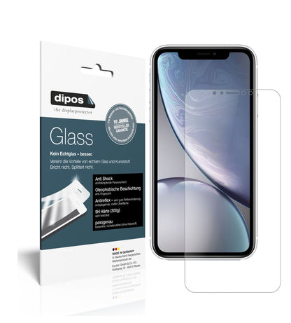 AppleiPhone XR mit aufgebrachter dipos Panzerfolie, die lästige Fingerabdrücke minimiert