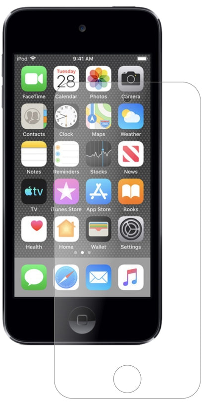 AppleiPod Touch (2019) mit aufgebrachter dipos Panzerfolie, die lästige Fingerabdrücke minimiert