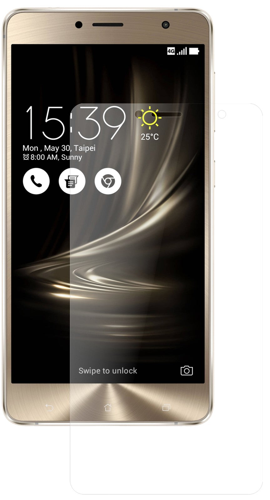 AsusZenfone 3 Deluxe ZS550KL 5,5 Zoll mit aufgebrachter dipos Panzerfolie, die lästige Fingerabdrücke minimiert