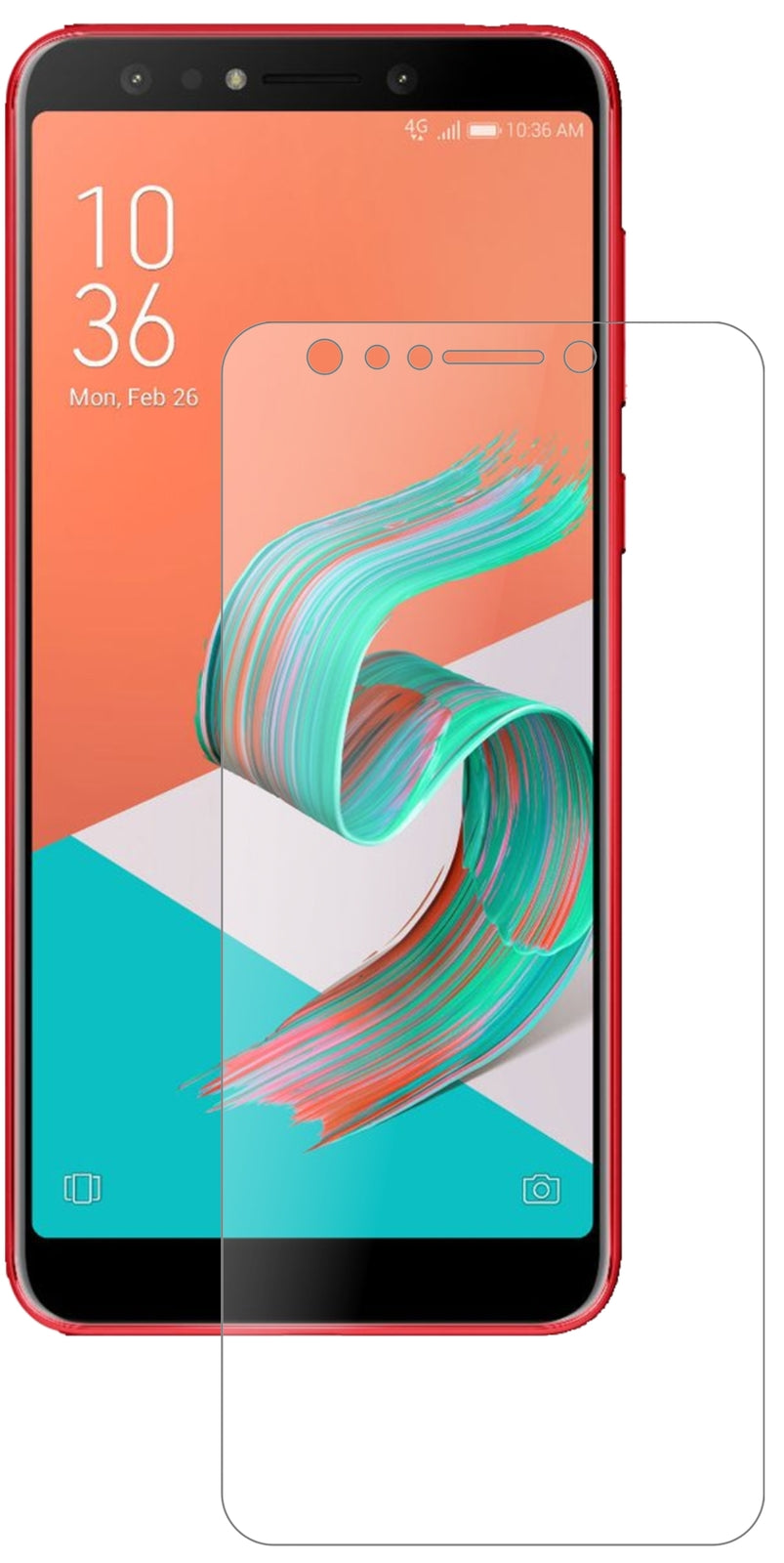 AsusZenfone 5 Lite (ZC600KL) mit aufgebrachter dipos Panzerfolie, die lästige Fingerabdrücke minimiert