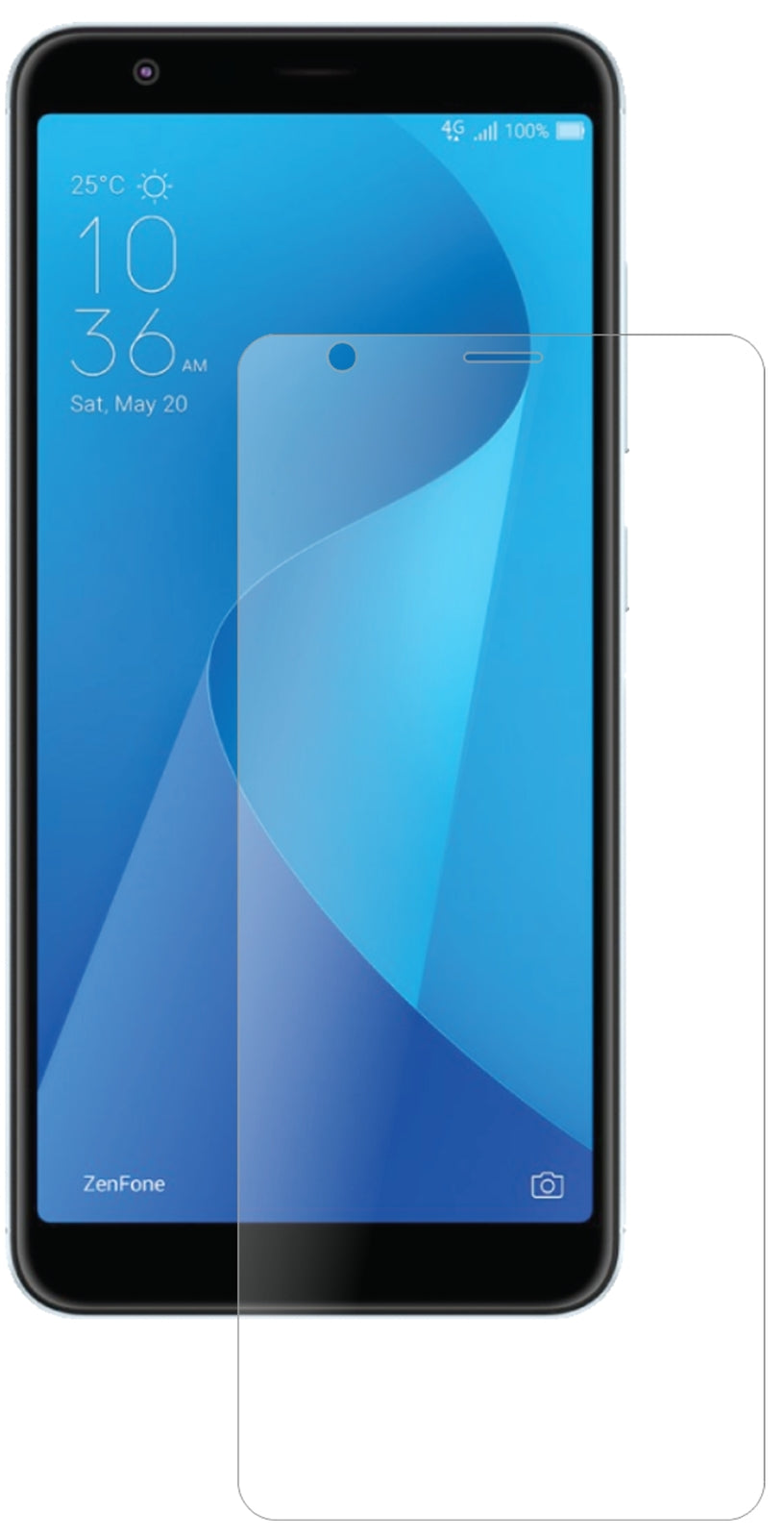 AsusZenFone Max Plus M1 (ZB570TL) mit aufgebrachter dipos Panzerfolie, die lästige Fingerabdrücke minimiert