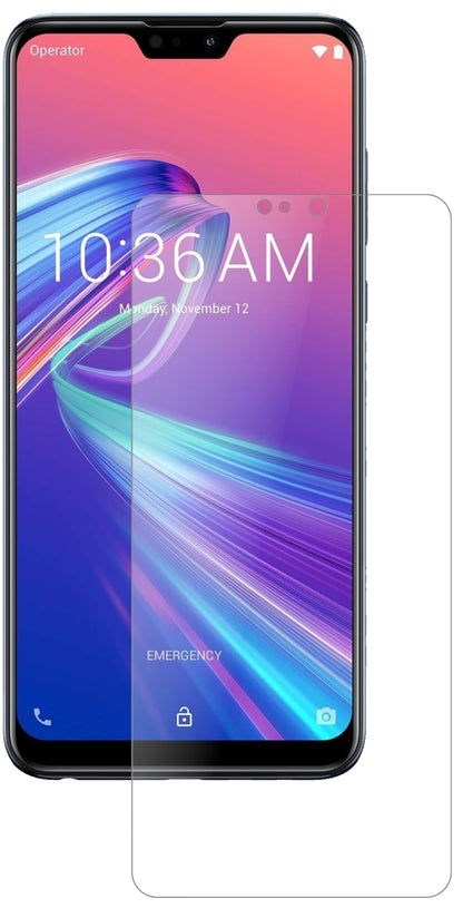 AsusZenFone Max Pro (M2) mit aufgebrachter dipos Panzerfolie, die lästige Fingerabdrücke minimiert